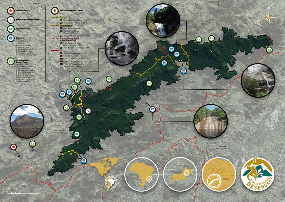 Mapa do Parque Estadual do Desengano - Verso