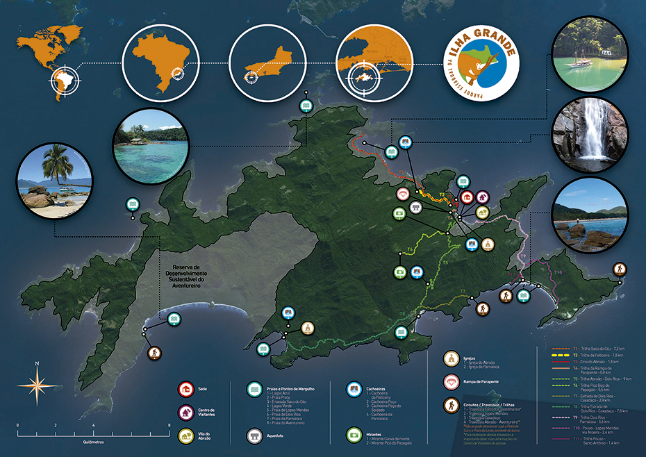 Mapa do Parque Estadual da Ilha Grande - Verso