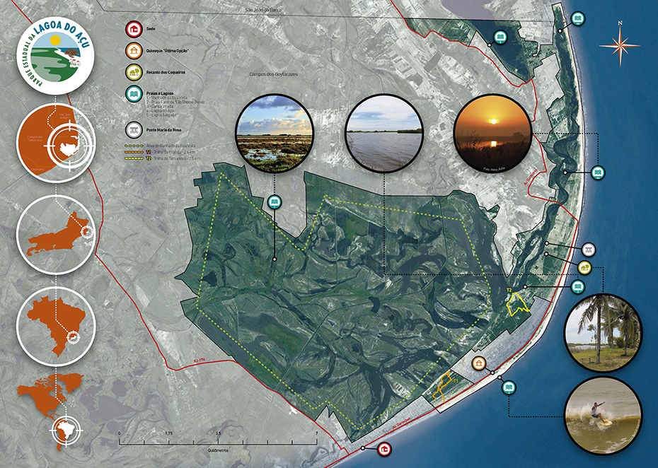 Mapa do Parque Estadual da Lagoa do Açu - Verso