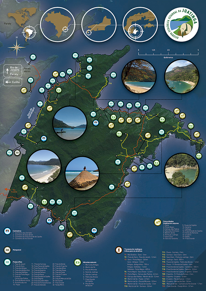 Mapa da Reserva Ecológica Estadual da Juatinga - Verso