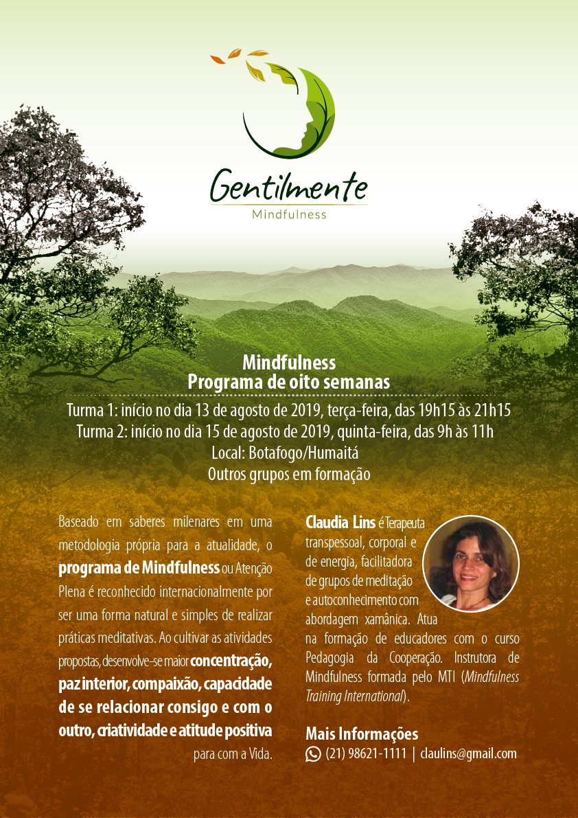 Divulgação para o projeto Gentilmente - Mindfulness