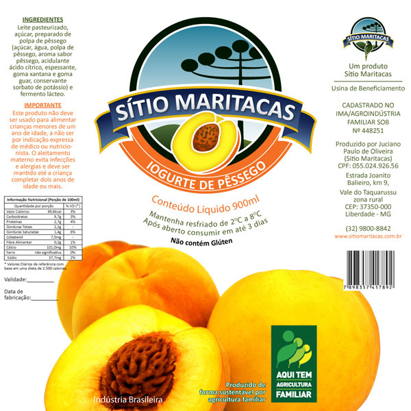 Rótulos para os produtos da marca Sítio Maritacas