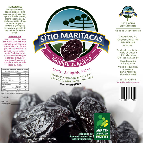 Rótulos para os produtos da marca Sítio Maritacas
