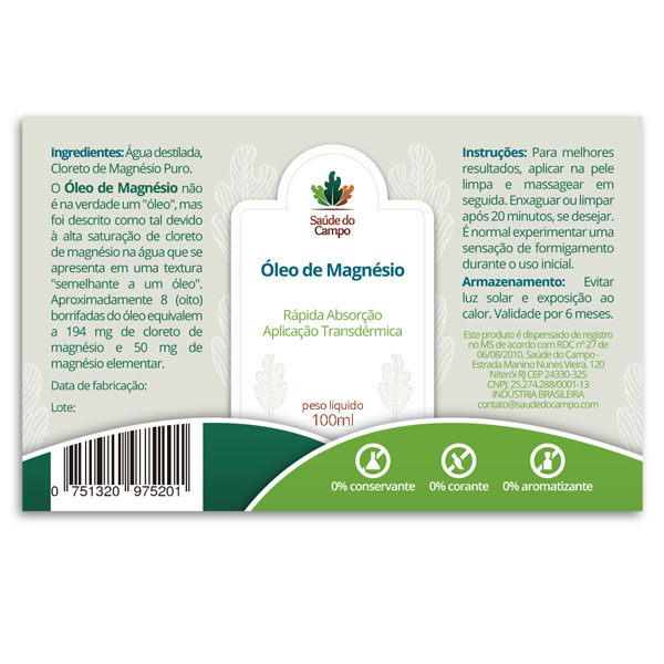 Rótulos para os produtos da marca Saúde do Campo