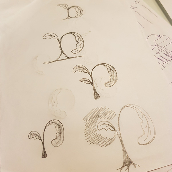 Estudos do logotipo do projeto Mindfulness