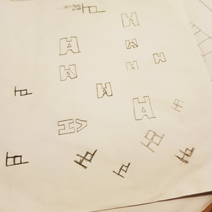 Estudos para o logotipo do advogado Humberto Alves