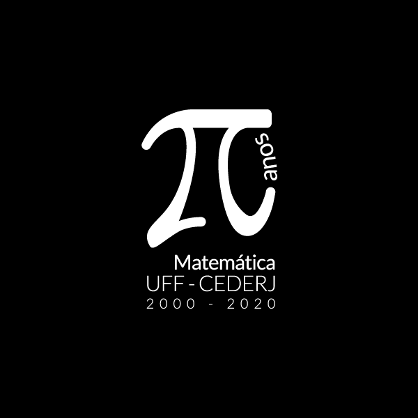 Logotipo comemorativo dos 20 anos da Matemática no Consórcio Cederj