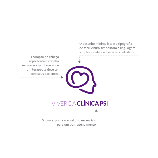 Conceitos do logotipo do projeto Viver da Clínica Psi